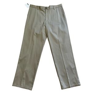 Dockers Original Signature Tan Khaki Classic Fit Flat Front Pants NEW W38 L34